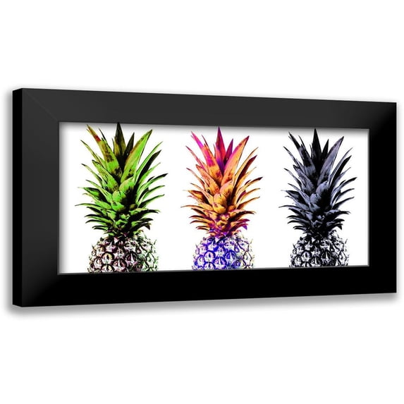 Orlov, Irena 18x11 Black Modern Framed Museum Art Print Titled - Colourful Pinapples II