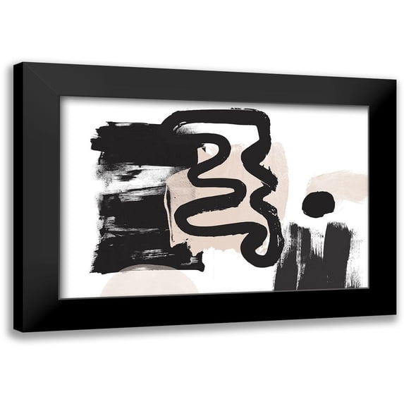 Orlov, Irena 18x13 Black Modern Framed Museum Art Print Titled - Minimalist Pink Black Palette II