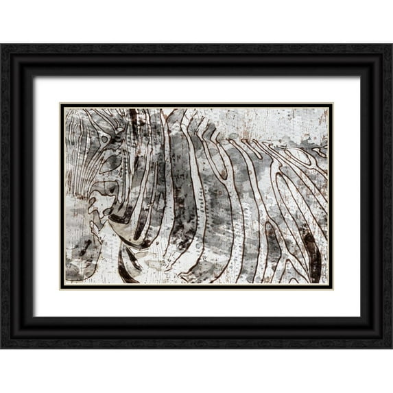 Orlov, Irena 18x13 Black Ornate Wood Framed with Double Matting Museum Art Print Titled - Zebra Mix