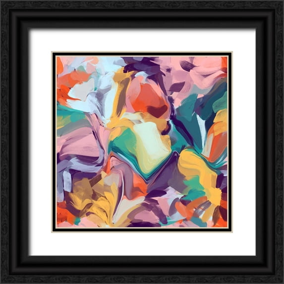 Orlov, Irena 20x20 Black Ornate Wood Framed with Double Matting Museum Art Print Titled - Color Burst Abstraction VI