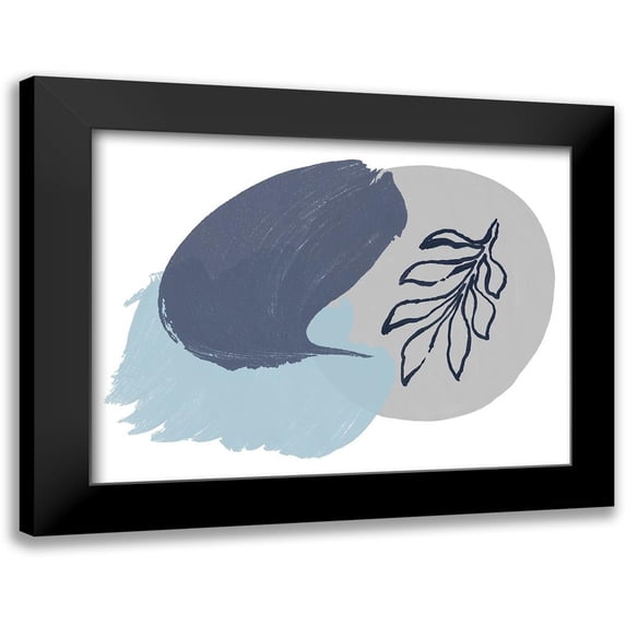 Orlov, Irena 24x19 Black Modern Framed Museum Art Print Titled - Minimalism Blue Shapes