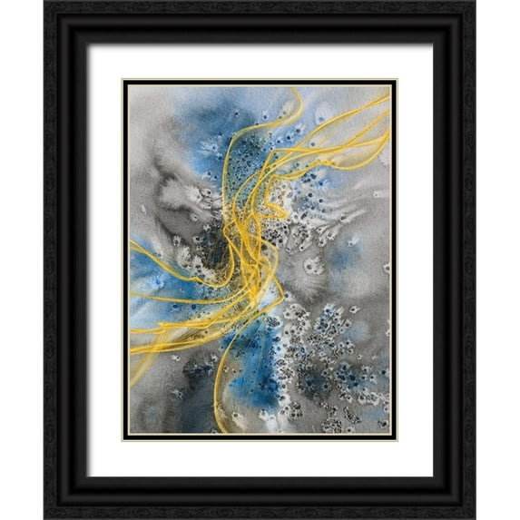 Orlov, Irena 25x32 Black Ornate Wood Framed with Double Matting Museum Art Print Titled - Coastal Watercolor Abstract VII