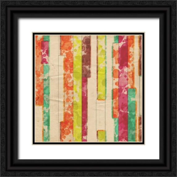 Orlov, Irena 26x26 Black Ornate Wood Framed with Double Matting Museum Art Print Titled - Geometric Color Shape VII