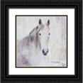 thumbnail image 1 of Orlov, Irena 26x26 Black Ornate Wood Framed with Double Matting Museum Art Print Titled - White Bay horse, 1 of 4