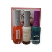 Orly The Original French Manicure Kit Rose , 4 Pc Kit 0.3oz Top2 Botton Base Coat Plus Topcoat, 0.3oz Nail Lacquer - White Tips, 0.3oz Nail Lacquer - Bare Rose, Tip Guides - White