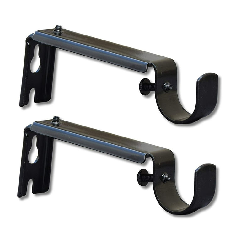 Orly's Dream Adjustable Curtain Rod Extension Brackets - ⅝ or ¾ Inch Rod  (Black 