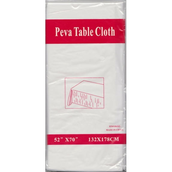 Orly's Dream New Peva Table Cloth 52" x 70" (132cm x 178cm) - WHITE