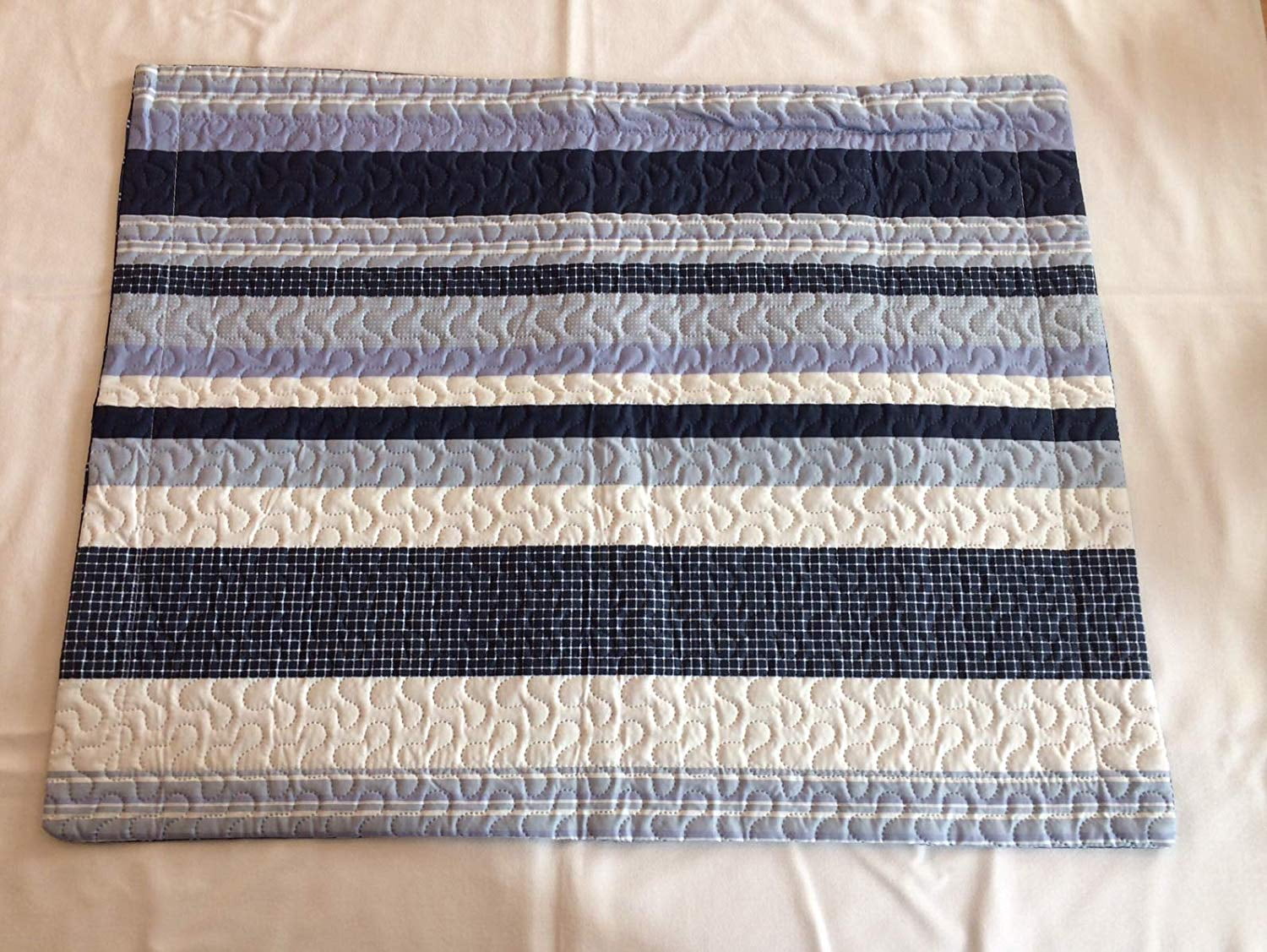 Orly'sDream 1-Piece Pinsonic Quilted Pillow Sham, Decorative Soft Microfiber Kids Children Boys Girls Teens Pillow Sham Standard Size, (Elegant Stripe)