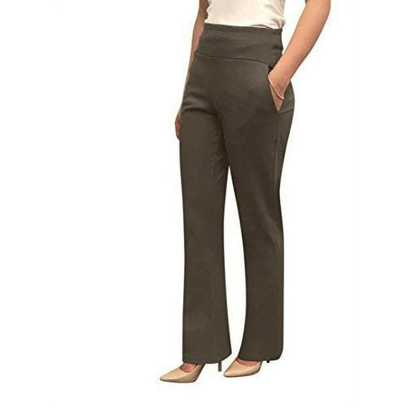 OrlyCollection Womens Elegant Bootcut Pants with Pocket(Gunmetal, Large)