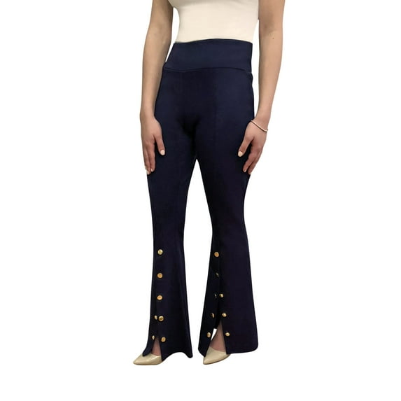 OrlyCollection Womens Elegant Bootcut Pants with Pocket(Navy,XX-Large)