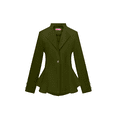 thumbnail image 1 of OrlyCollection Womens Peplum Blazer with Silver Buttons High Low Jacket (Olive, Medium), 1 of 3
