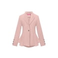 thumbnail image 1 of OrlyCollection Womens Peplum Blazer with Silver Buttons High Low Jacket (Peach, 2X), 1 of 3