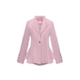 thumbnail image 1 of OrlyCollection Womens Peplum Blazer with Silver Buttons High Low Jacket (Pink, Large), 1 of 3
