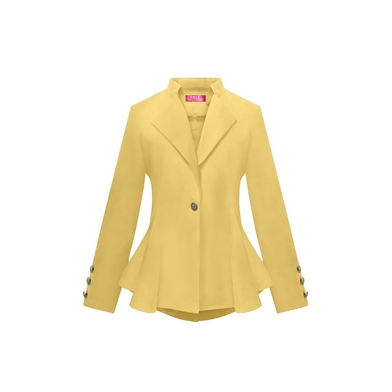Yellow peplum blazer sale