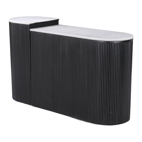 ZUO Ormara Marble-Top Console Table Set in White & Black (Set of 2)