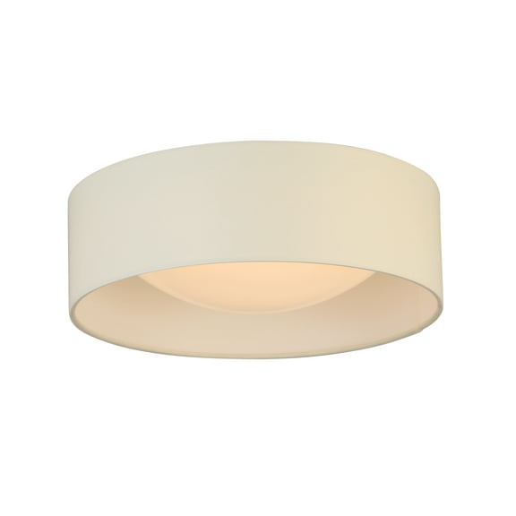 Orme - 12" LED Flush Mount Ceiling Lighting - White Fabric Shade with Acrylic Diffuser