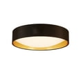 thumbnail image 1 of Orme - 20" LED Flush Mount Ceiling Lighting - Black Exterior/Gold Interior Fabric Shade with Acrylic Diffuser, 1 of 3