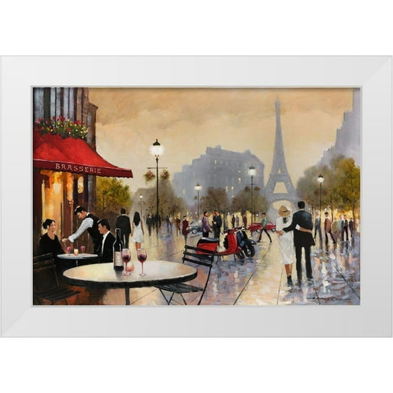 Orme, E. Anthony 14x11 White Modern Wood Framed Museum Art Print Titled - Paris Stroll