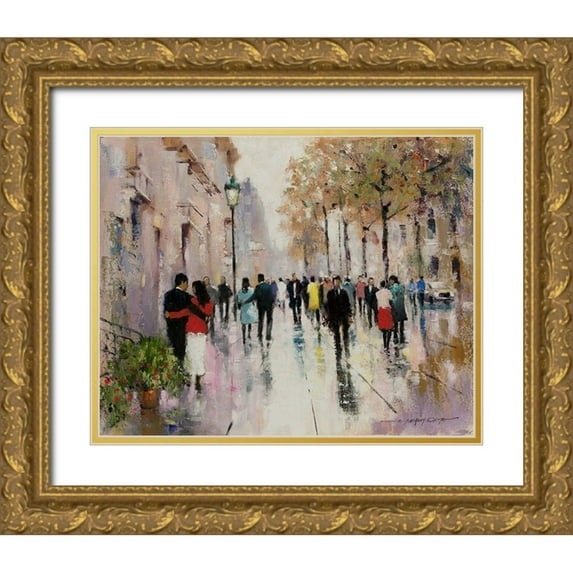 Orme, E. Anthony 14x12 Gold Ornate Wood Framed with Double Matting Museum Art Print Titled - Paris Afternoon II