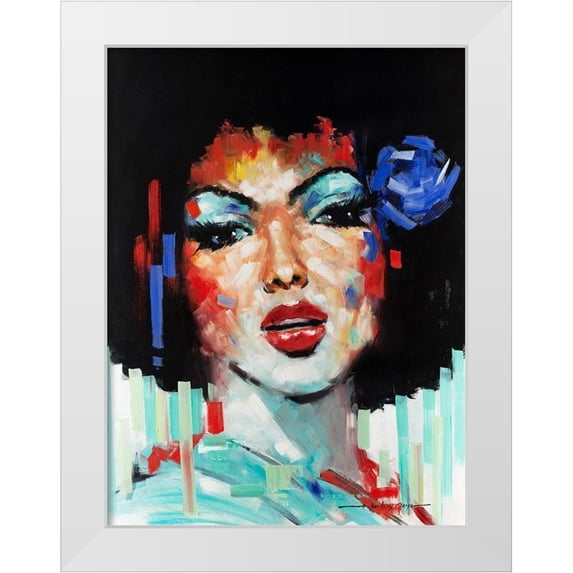 Orme, E. Anthony 19x24 White Modern Wood Framed Museum Art Print Titled - Confetti Girl I