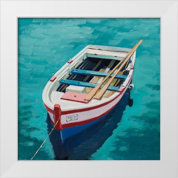Orme, E. Anthony 26x26 White Modern Wood Framed Museum Art Print Titled - On the Lake