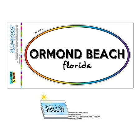 Ormond Beach, FL - Florida - Rainbow - City State - Oval Laminated Sticker