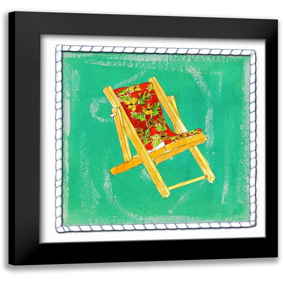 Ormsby, Anne 15x15 Black Modern Framed Museum Art Print Titled - Beach Chair