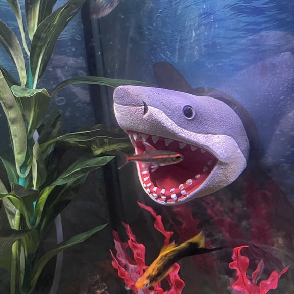 OrnaMounts® Magnetic Great White Shark Aquarium Decoration with Magnetic Handle