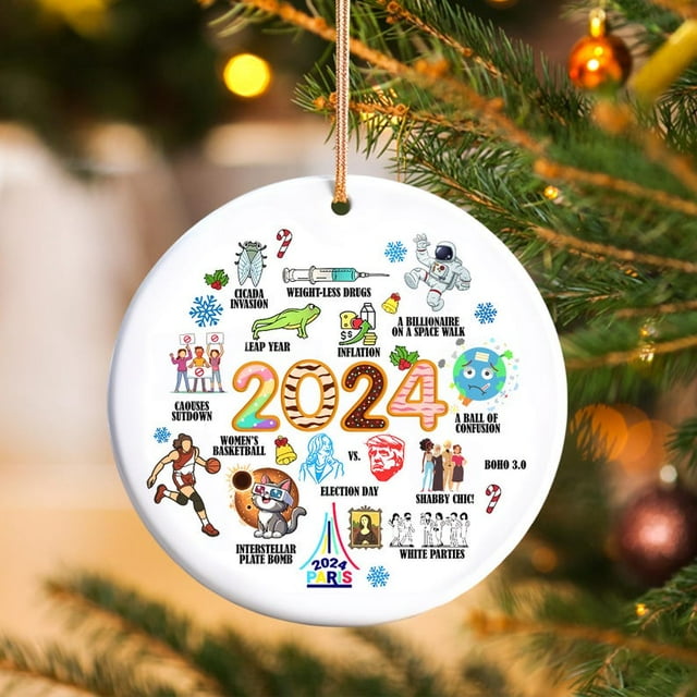 OrnaVibeYear In Review 2024 Christmas Ornament, Newsmaker Cute 2024 ...