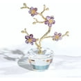 thumbnail image 1 of Ornalrist Crystal Purple Plum Blossom Flowers with Golden Metal Flower Stem Friends Women Birthday, Glass Figurines Collectible Home Table Decor, 1 of 10