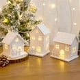 thumbnail image 1 of Ornament*1,Joywu Lighted Wooden Houses For Tabletop Decor 3 Pcs Village Houses With Snow And Led 12Cm Winter Village Accessories Set White Xmas House Figurine,Wooden Snowflake House B, 1 of 9
