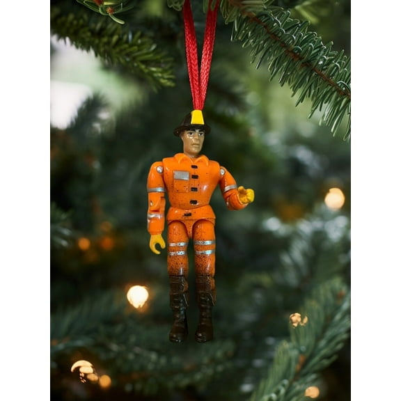 Ornament 1999 Lanard CORPS Emergency Rescue FIREFIGHTER 3.75" Figure Mud Dirt