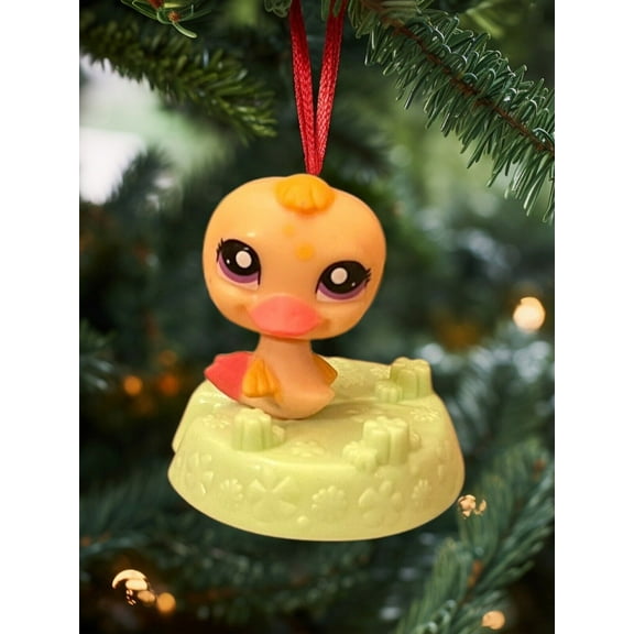 Ornament 2356 LITTLEST PET SHOP LPS Hasbro Yellow Duck Figure Figurine Charm 2