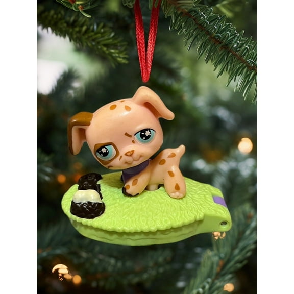 Ornament AUTHENTIC Littlest Pet Shop TAN DALMATIAN Dog Figure Figurine Charm 3
