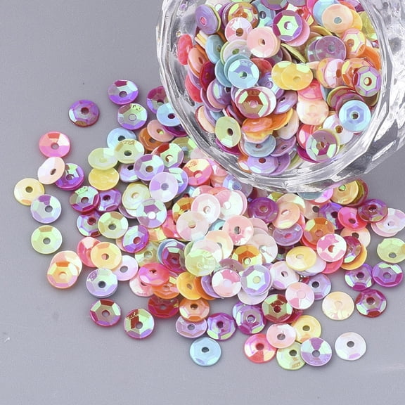 Ornament Accessories PVC Plastic Paillette/Sequins Beads Faceted Flat Round Mixed Color 4.5x1mm Hole: 1mm about 1100pcs/bag