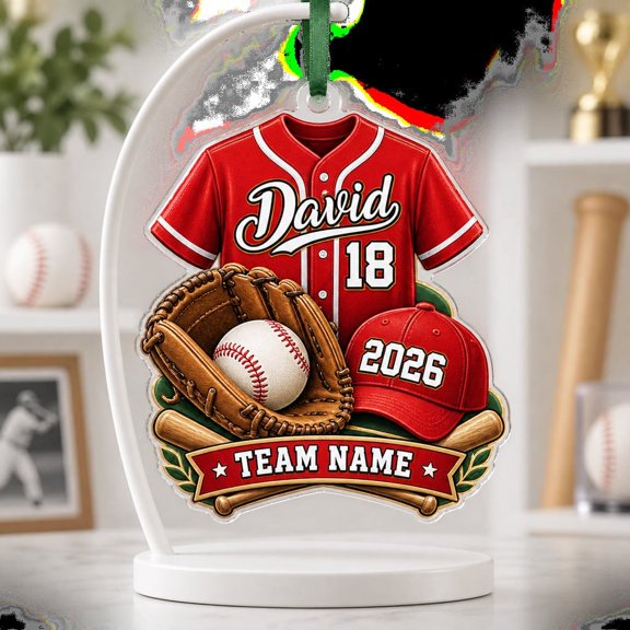 Ornament Baseball Theme Acrylic Hanging Decor Keepsake, Tree Hanging Decoration, Holiday Decor