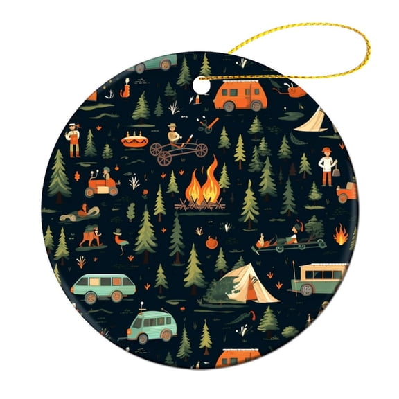 Ornament Camping Camper Gifts Keepsake Ceramic Ornament Christmas Camping Keepsake Funny Christmas Hanging Tree Decor Ornament for Woman Friend Birthday