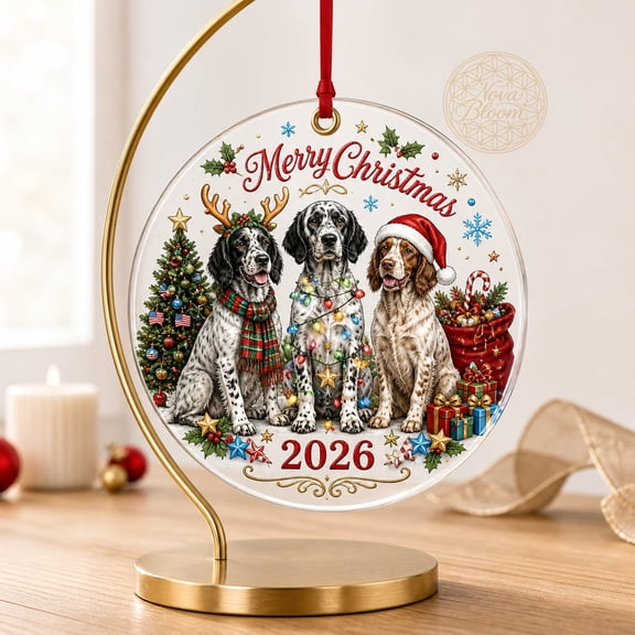 Ornament Christmas Dog Scene Hanging Tree Decor