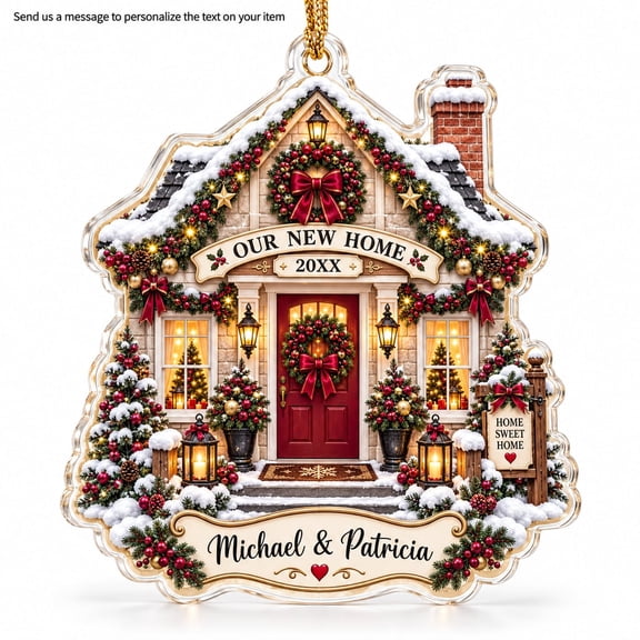Ornament Christmas House Acrylic Christmas Tree Decor New Home Gift
