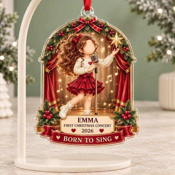 Ornament Christmas Singer Acrylic Hanging Decor First Christmas, Tree Hanging Decoration, Holiday Decor, Collectible Keepsake