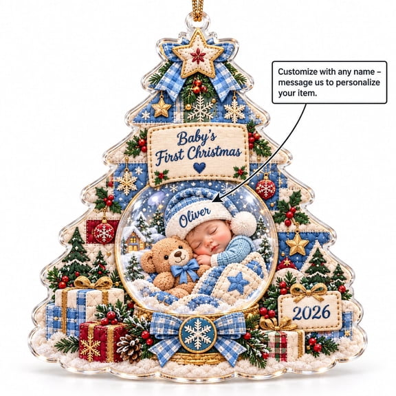 Ornament Christmas Tree Theme Acrylic Keepsake Decor for Holiday Gifts
