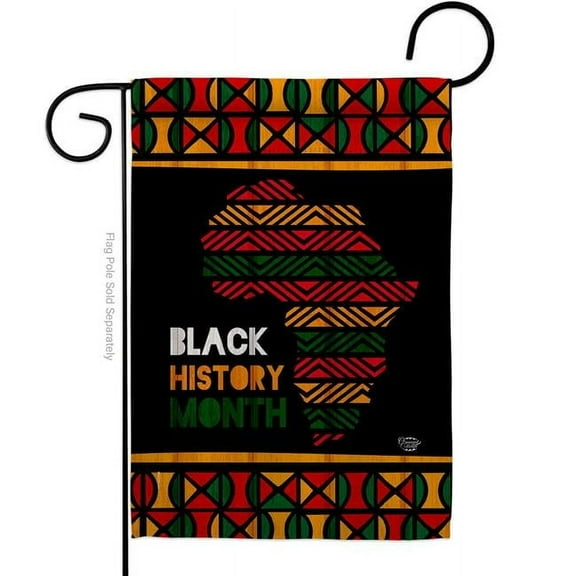 Ornament Collection 13 x 18.5 in. Afro-Americans History Month Garden Flag with Support Cause Double-Sided Decorative Vertical Flags House Decoration Banner Yard Gift