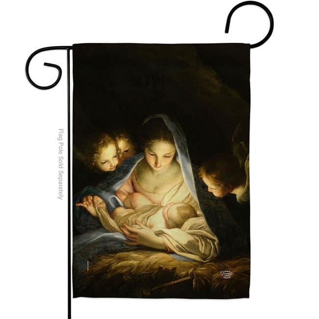 Ornament Collection  13 x 18.5 in. Holy Night Garden Flag with Winter Nativity Double-Sided Decorative Vertical Flags House Decoration Banner Yard Gift