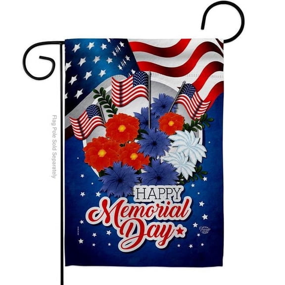 Ornament Collection  13 x 18.5 in. Honor Memorial Day American Vertical Garden Flag with Double-Sided House Decoration Banner Yard Gift