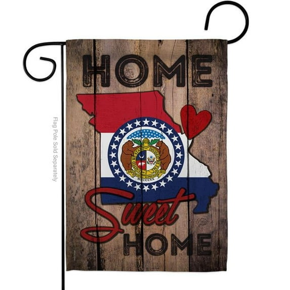 Ornament Collection 13 x 18.5 in. State Missouri Home Sweet American State Vertical Garden Flag with Double-Sided House Decoration Banner Yard Gift