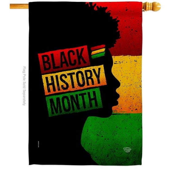 Ornament Collection 28 x 40 in. African History Month House Flag with Support Cause Double-Sided Decorative Vertical Flags Decoration Banner Garden Yard Gift
