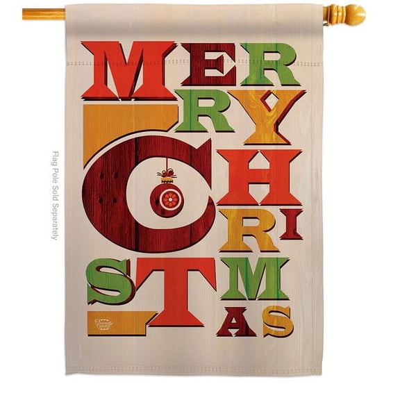 Ornament Collection 28 x 40 in. Fabulous Christmas House Flag with Winter Double-Sided Decorative Vertical Flags Decoration Banner Garden Yard Gift