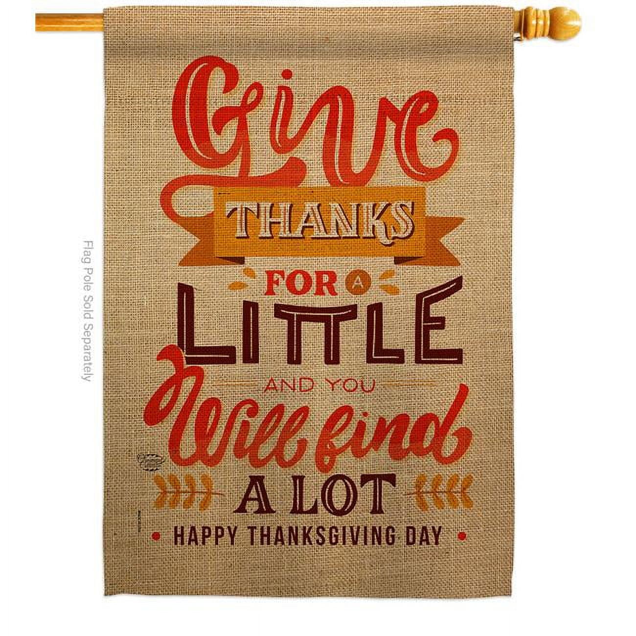 28 x 40 Inch Multicolor Weather Resistant Thanksgiving House Flag