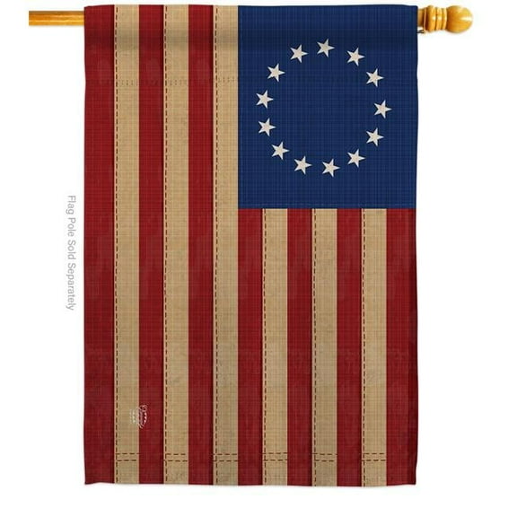Ornament Collection  28 x 40 in. Heritage Betsy Ross American USA Historic House Flag with Double-Sided Horizontal Decoration Banner Garden Yard Gift