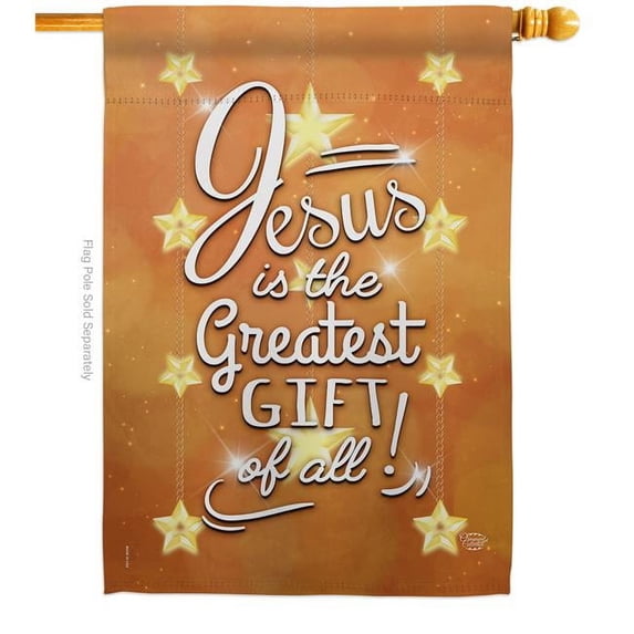 Ornament Collection 28 x 40 in. Jesus is the Greatest Gift House Flag with Winter Nativity Double-Sided Decorative Vertical Flags Decoration Banner Garden Yard Gift